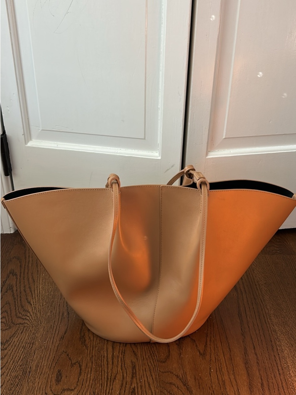 Sezane smooth honey Mara tote bag